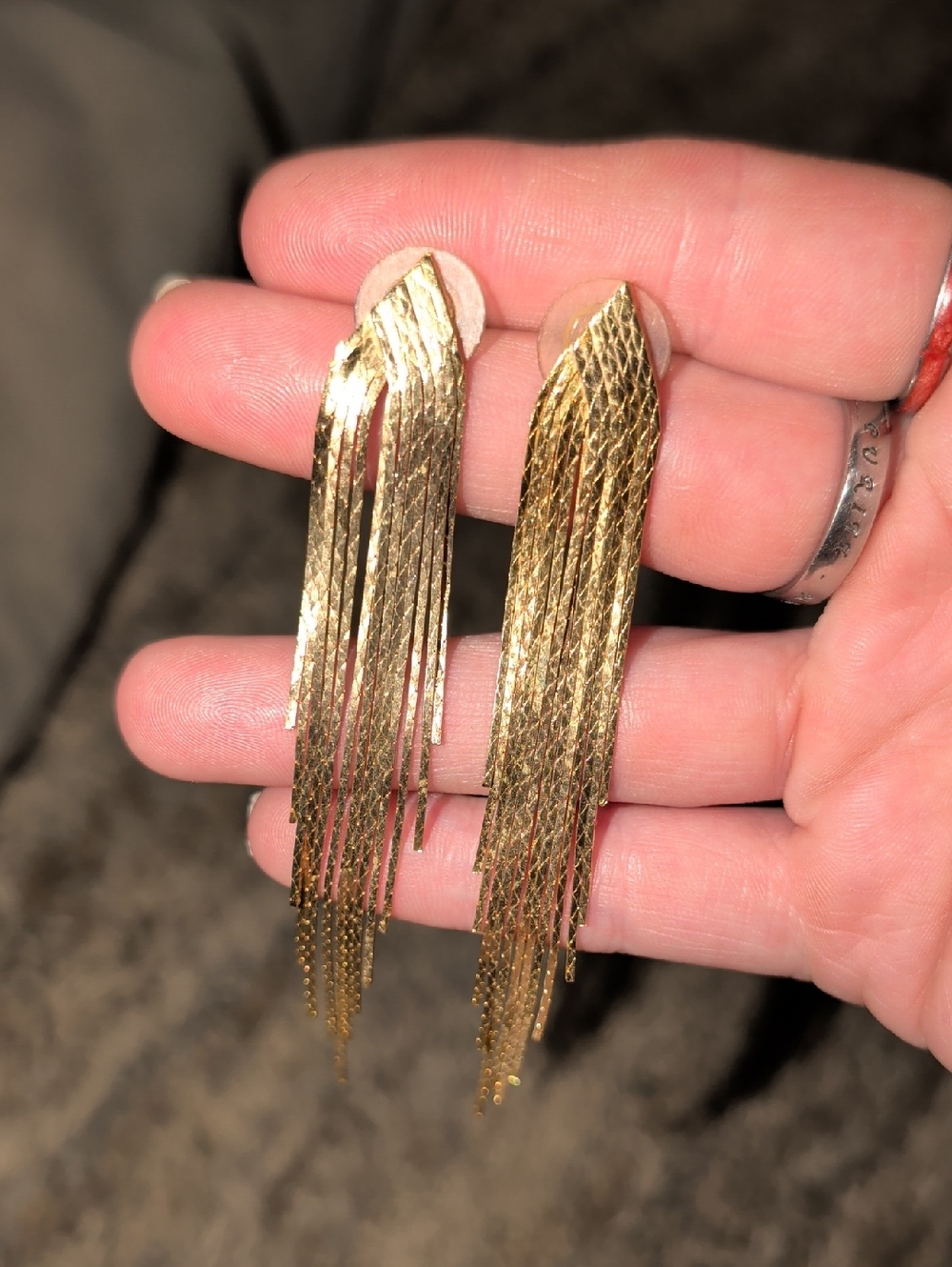 Vintage Gold Fringe Drop Earrings - Women Jewelry